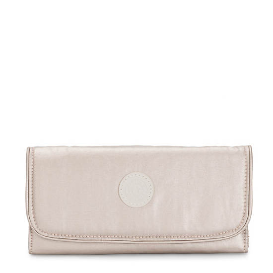 Portfele Kipling Money Land Metallic Snap Wallet Beżowe | PL 1038MQ